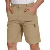 imageTACVASEN Mens Cargo Shorts Quick Dry Lightweight Elastic Waist 5 Zipper Pockets 10quot Shorts Outdoor Fishing Hiking GolfKhaki