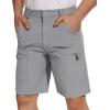 imageTACVASEN Mens Cargo Shorts Quick Dry Lightweight Elastic Waist 5 Zipper Pockets 10quot Shorts Outdoor Fishing Hiking GolfLight Grey