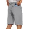 imageTACVASEN Mens Cargo Shorts Quick Dry Lightweight Elastic Waist 5 Zipper Pockets 10quot Shorts Outdoor Fishing Hiking GolfLight Grey