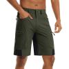 imageTACVASEN Mens Hiking Cargo Shorts 10quot with Zipper Pockets Mens Shorts Casual Stretch Waist Golf Shorts Outdoor SummerGreen