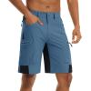 imageTACVASEN Mens Hiking Cargo Shorts 10quot with Zipper Pockets Mens Shorts Casual Stretch Waist Golf Shorts Outdoor SummerLight Blue