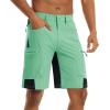 imageTACVASEN Mens Hiking Cargo Shorts 10quot with Zipper Pockets Mens Shorts Casual Stretch Waist Golf Shorts Outdoor SummerMint Green