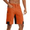 imageTACVASEN Mens Hiking Cargo Shorts 10quot with Zipper Pockets Mens Shorts Casual Stretch Waist Golf Shorts Outdoor SummerOrange