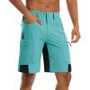 imageTACVASEN Mens Hiking Cargo Shorts 10quot with Zipper Pockets Mens Shorts Casual Stretch Waist Golf Shorts Outdoor SummerWater Blue