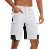 imageTACVASEN Mens Hiking Cargo Shorts 10quot with Zipper Pockets Mens Shorts Casual Stretch Waist Golf Shorts Outdoor SummerWhite