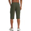 imageTACVASEN Mens Quick Dry Hiking 34 Long Capri Shorts Athletic Workout Running Shorts with Zipper PocketsArmy Green