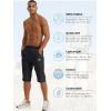 imageTACVASEN Mens Quick Dry Hiking 34 Long Capri Shorts Athletic Workout Running Shorts with Zipper PocketsBlack