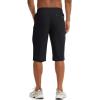 imageTACVASEN Mens Quick Dry Hiking 34 Long Capri Shorts Athletic Workout Running Shorts with Zipper PocketsBlack
