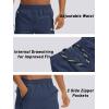 imageTACVASEN Mens Quick Dry Hiking 34 Long Capri Shorts Athletic Workout Running Shorts with Zipper PocketsBlue