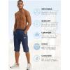 imageTACVASEN Mens Quick Dry Hiking 34 Long Capri Shorts Athletic Workout Running Shorts with Zipper PocketsBlue