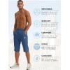 imageTACVASEN Mens Quick Dry Hiking 34 Long Capri Shorts Athletic Workout Running Shorts with Zipper PocketsBlue Grey