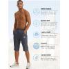 imageTACVASEN Mens Quick Dry Hiking 34 Long Capri Shorts Athletic Workout Running Shorts with Zipper PocketsGray