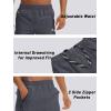 imageTACVASEN Mens Quick Dry Hiking 34 Long Capri Shorts Athletic Workout Running Shorts with Zipper PocketsGray
