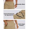 imageTACVASEN Mens Quick Dry Hiking 34 Long Capri Shorts Athletic Workout Running Shorts with Zipper PocketsKhaki