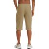 imageTACVASEN Mens Quick Dry Hiking 34 Long Capri Shorts Athletic Workout Running Shorts with Zipper PocketsKhaki