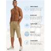 imageTACVASEN Mens Quick Dry Hiking 34 Long Capri Shorts Athletic Workout Running Shorts with Zipper PocketsKhaki