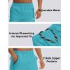 imageTACVASEN Mens Quick Dry Hiking 34 Long Capri Shorts Athletic Workout Running Shorts with Zipper PocketsLake Blue