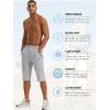 imageTACVASEN Mens Quick Dry Hiking 34 Long Capri Shorts Athletic Workout Running Shorts with Zipper PocketsLight Grey