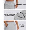 imageTACVASEN Mens Quick Dry Hiking 34 Long Capri Shorts Athletic Workout Running Shorts with Zipper PocketsLight Grey