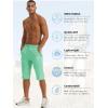 imageTACVASEN Mens Quick Dry Hiking 34 Long Capri Shorts Athletic Workout Running Shorts with Zipper PocketsMint Green