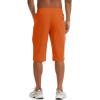 imageTACVASEN Mens Quick Dry Hiking 34 Long Capri Shorts Athletic Workout Running Shorts with Zipper PocketsOrange
