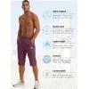 imageTACVASEN Mens Quick Dry Hiking 34 Long Capri Shorts Athletic Workout Running Shorts with Zipper PocketsPurple Red