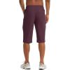 imageTACVASEN Mens Quick Dry Hiking 34 Long Capri Shorts Athletic Workout Running Shorts with Zipper PocketsPurple Red