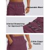 imageTACVASEN Mens Quick Dry Hiking 34 Long Capri Shorts Athletic Workout Running Shorts with Zipper PocketsPurple Red