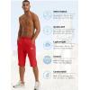 imageTACVASEN Mens Quick Dry Hiking 34 Long Capri Shorts Athletic Workout Running Shorts with Zipper PocketsTomato Red
