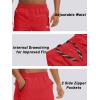imageTACVASEN Mens Quick Dry Hiking 34 Long Capri Shorts Athletic Workout Running Shorts with Zipper PocketsTomato Red