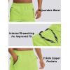 imageTACVASEN Mens Quick Dry Hiking 34 Long Capri Shorts Athletic Workout Running Shorts with Zipper PocketsYellow Green