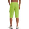 imageTACVASEN Mens Quick Dry Hiking 34 Long Capri Shorts Athletic Workout Running Shorts with Zipper PocketsYellow Green