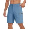 imageTACVASEN Mens Summer Outdoor Shorts Quick Dry Cargo Casual Work Hiking Shorts NO BeltLightblue