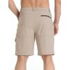 imageTACVASEN Mens Summer Outdoor Shorts Quick Dry Cargo Casual Work Hiking Shorts NO BeltLightkhaki