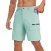 imageTACVASEN Mens Summer Outdoor Shorts Quick Dry Cargo Casual Work Hiking Shorts NO BeltLlakeblue