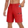 imageTACVASEN Mens Summer Outdoor Shorts Quick Dry Cargo Casual Work Hiking Shorts NO BeltTomatored