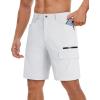 imageTACVASEN Mens Summer Outdoor Shorts Quick Dry Cargo Casual Work Hiking Shorts NO BeltWhite
