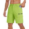 imageTACVASEN Mens Summer Outdoor Shorts Quick Dry Cargo Casual Work Hiking Shorts NO BeltYellowgreen
