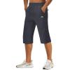 imageTACVASEN Mens Quick Dry Hiking 34 Long Capri Shorts Athletic Workout Running Shorts with Zipper PocketsGray