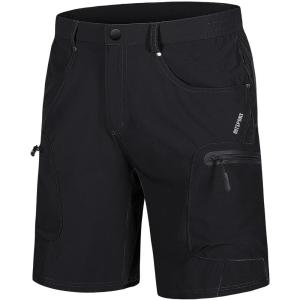imageTACVASEN Mens Hiking Cargo Shorts 10quot with Zipper Pockets Mens Shorts Casual Stretch Waist Golf Shorts Outdoor SummerBlack