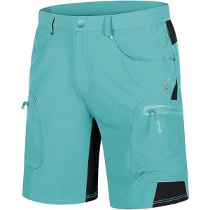 imageTACVASEN Mens Hiking Cargo Shorts 10quot with Zipper Pockets Mens Shorts Casual Stretch Waist Golf Shorts Outdoor SummerWater Blue