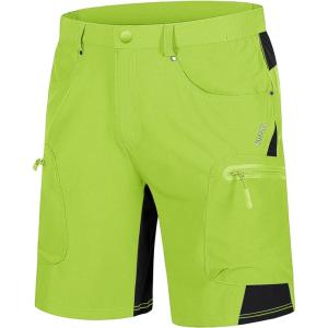 imageTACVASEN Mens Hiking Cargo Shorts 10quot with Zipper Pockets Mens Shorts Casual Stretch Waist Golf Shorts Outdoor SummerYellow Green
