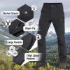 imageTACVASEN Mens Hiking Pants Fleece Lined Cargo Work Pants with 5 Pockets for Fishing Camping TravelBlack
