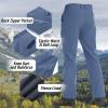 imageTACVASEN Mens Hiking Pants Fleece Lined Cargo Work Pants with 5 Pockets for Fishing Camping TravelBlue Grey