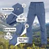 imageTACVASEN Mens Hiking Pants Fleece Lined Cargo Work Pants with 5 Pockets for Fishing Camping TravelBlue Grey