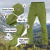 imageTACVASEN Mens Hiking Pants Fleece Lined Cargo Work Pants with 5 Pockets for Fishing Camping TravelD Bright Green