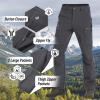 imageTACVASEN Mens Hiking Pants Fleece Lined Cargo Work Pants with 5 Pockets for Fishing Camping TravelDark Grey