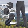 imageTACVASEN Mens Hiking Pants Fleece Lined Cargo Work Pants with 5 Pockets for Fishing Camping TravelDark Grey