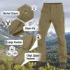 imageTACVASEN Mens Hiking Pants Fleece Lined Cargo Work Pants with 5 Pockets for Fishing Camping TravelDull Cyan