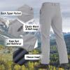 imageTACVASEN Mens Hiking Pants Fleece Lined Cargo Work Pants with 5 Pockets for Fishing Camping TravelLight Grey